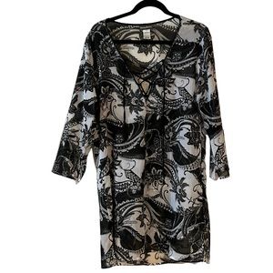 TOMMY BAHAMA Sheer Paisley Print Swim Cover Up L